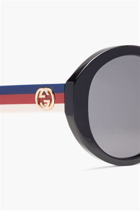 round frame acetate sunglasses gucci